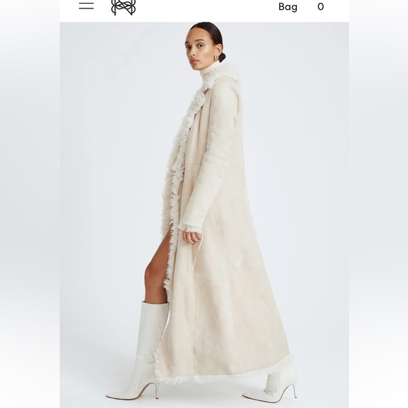 ISO!!! Nour-Hammour Joni 90s Glamour Shearling Coat in Chantilly - Picture 4 of 7
